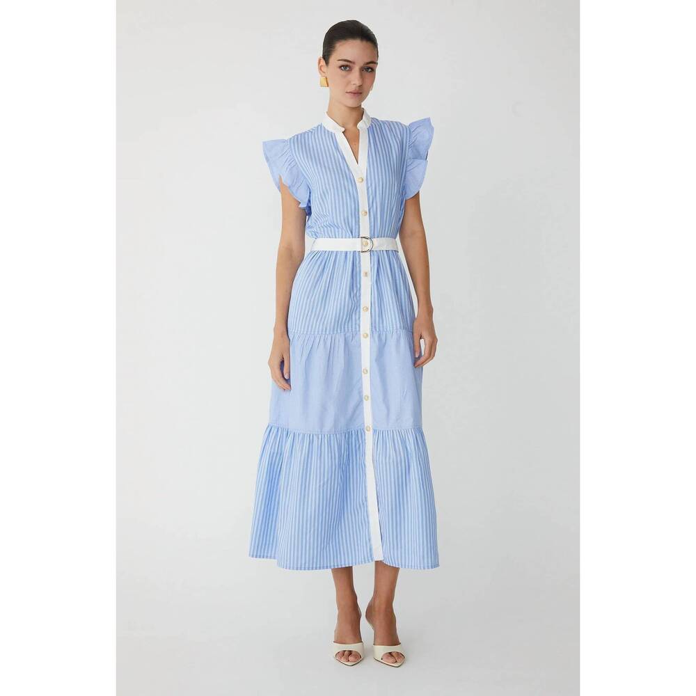 NEW JS71 yasmin dress in blue/white stripe - Picture 2 of 4